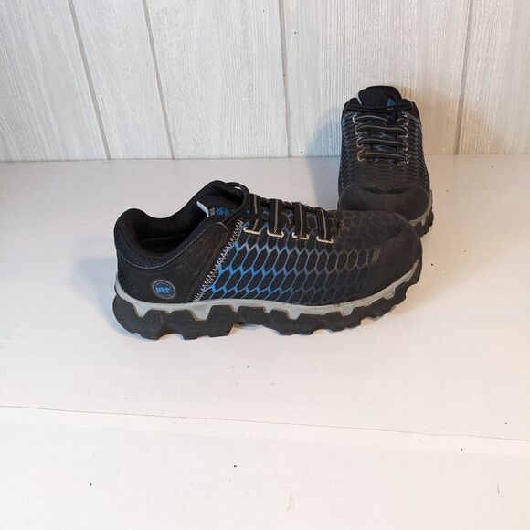 Timberland PRO Women's Powertrain Alloy-Toe Work Shoes Black Blue EUC SZ 8W - Picture 5 of 11